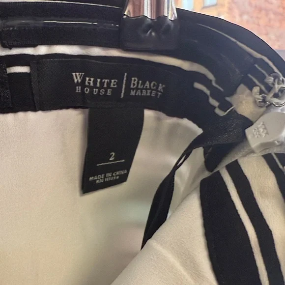 White House Black Market Strapless Striped Dress in Blue, Black, and White - Picture 2 of 5